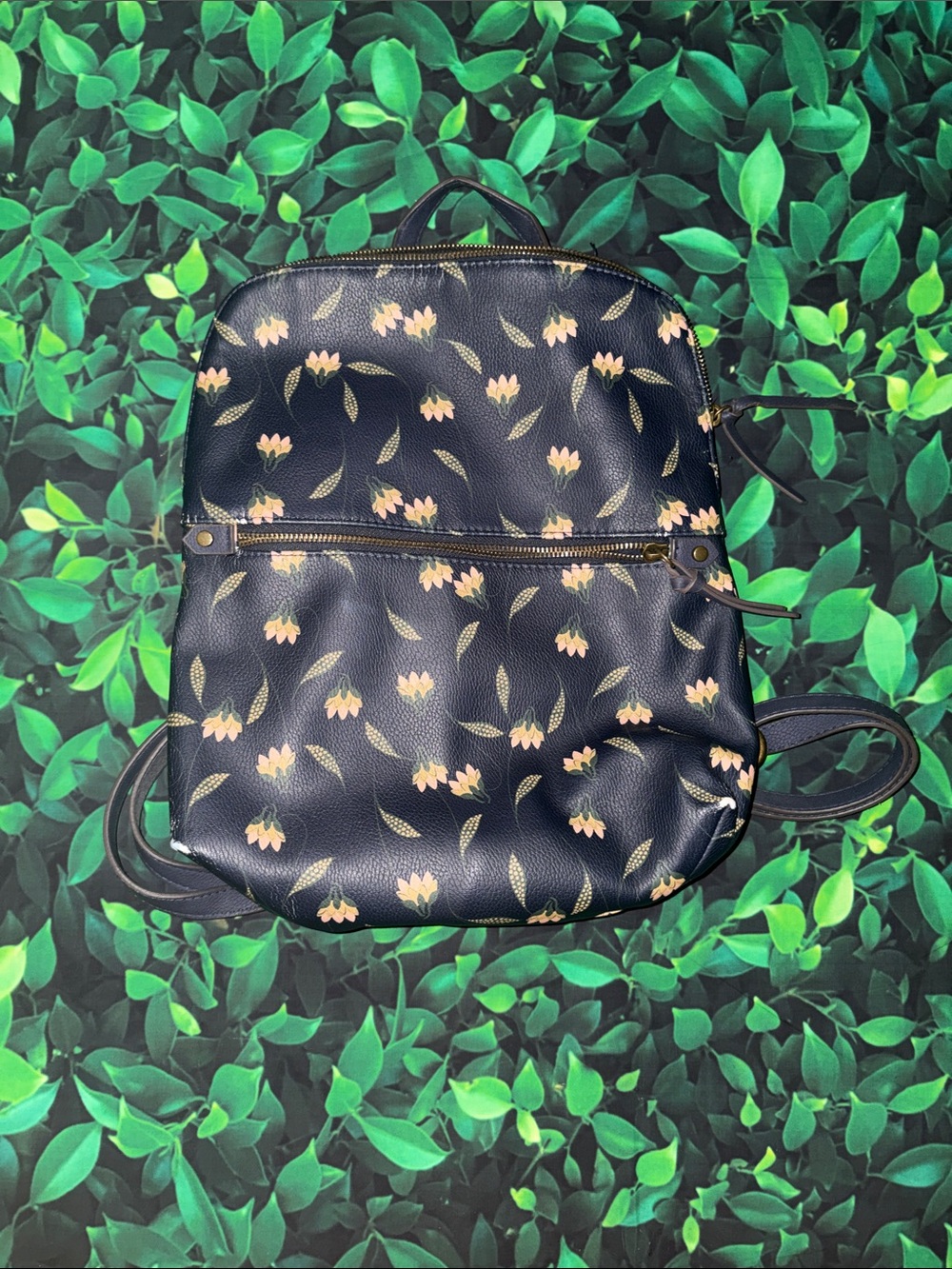 Floral Print Navy Women's Backpack